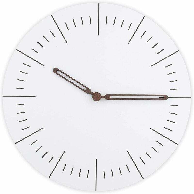 Shining House - Pendule Murale en Bois, Horloge Ronde Silencieuse, Horloge Murale Mince Moderne, Basics Horloge Murale Traditionnelle, Décoration