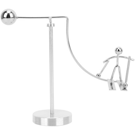 Pendule Newton Ski avec Figurine Sportive - Décoration de Bureau et Objet Anti-Stress