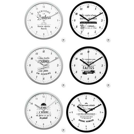 PENDULE PLASTIQUE CITATION 22CM couleurs assorties