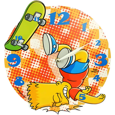 Pendule ronde en mdf Bart Simpson