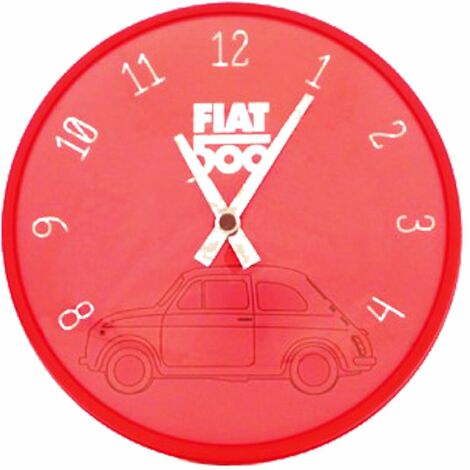 Pendule ronde Fiat Rouge