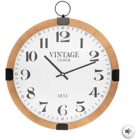 Pendule Silence gousset en panneau de bois MDF D38cm - Atmosphera créateur d'intérieur - Marron
