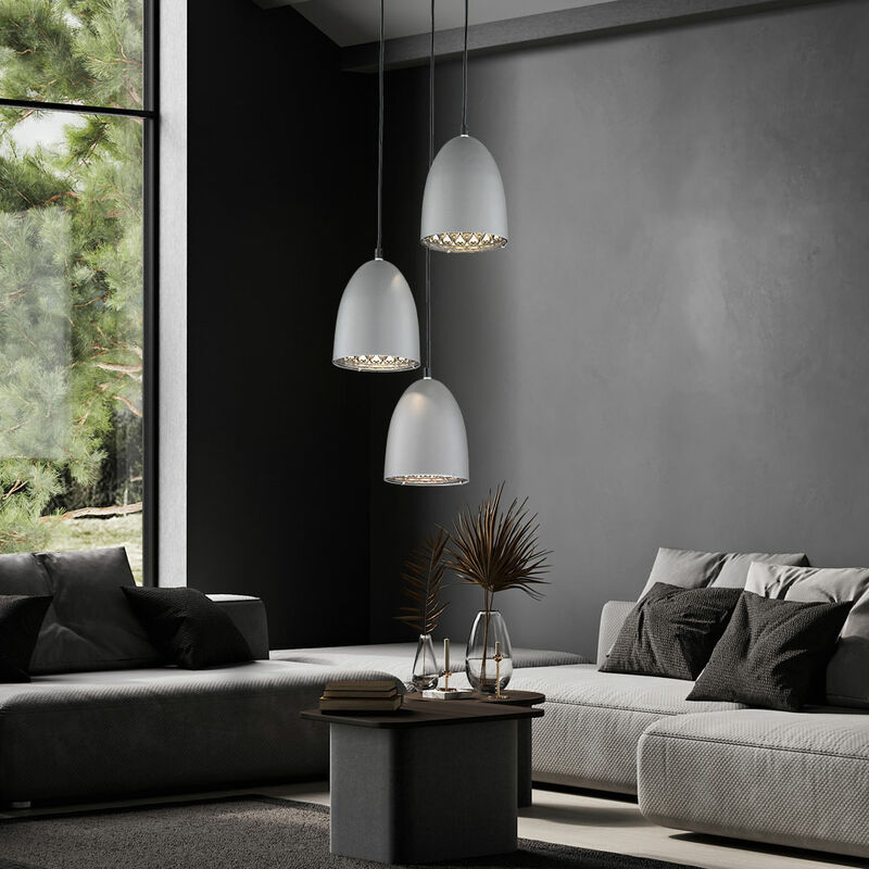 

Lámpara colgante de péndulo para comedor, lámpara de techo de color titanio en un juego que incluye bombillas LED