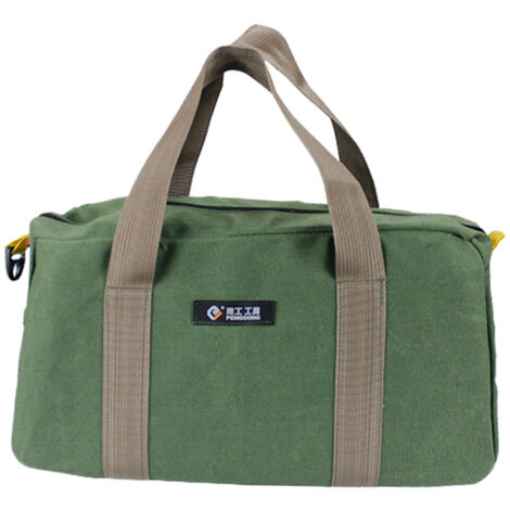 PENGGONG Grand sac de rangement pour outils d'entretien, épais, résistant à l'usure, capacité portable multifonctionnelle, toile 16 pouces, vert armée 168