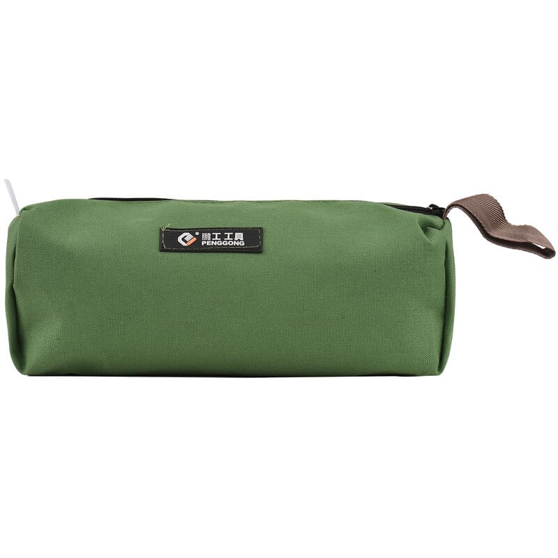 Tool Storage Bag Canvas Zipper Pouch Hand Strap Tool Bag Electrician Woodworking Toolbag Organizer - Army green,168-1 L - Penggong