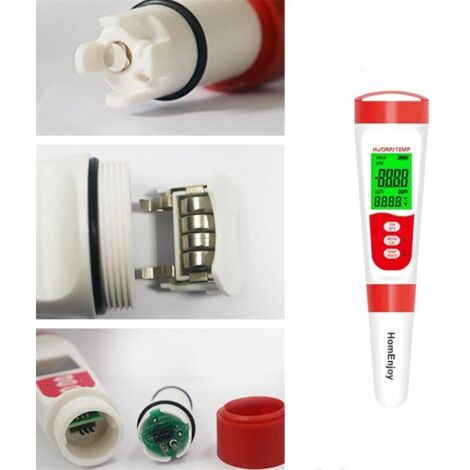 Penna digitale 3 in 1 per la misurazione del livello di idrogeno nelle bottiglie d'acqua, con indicatore di ORP e temperatura per l'uso quotidiano.