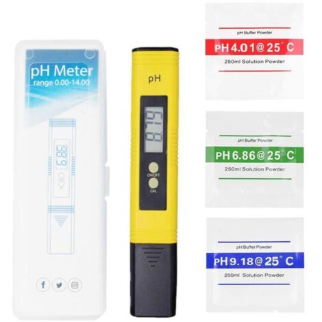 Penna misuratore di pH digitale, tester portatile LCD digitale della qualità dell'acqua, intervallo di misurazione da 0-14 pH a 0,01 pH, misuratore di pH, tester per acquari con funzione di calibrazio