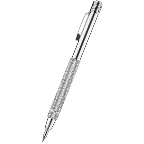 Penna per incisione in carburo di tungsteno KZQ con magnete, 8 punte di ricambio extra, per vetro, ceramica e lamiere (130 mm)
