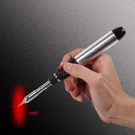 Penna per saldatore, kit per saldatore a gas butano senza fili 4 in 1, strumento per torcia di saldatura a temperatura regolabile (gas non incluso)