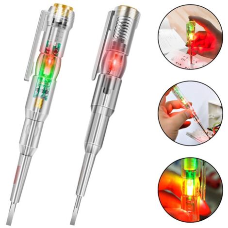 Penna tester di tensione intelligente 24/70-250 V, rilevatore di potenza a induzione, cacciavite elettrico, indicatore di circuito (2 luci doppie)