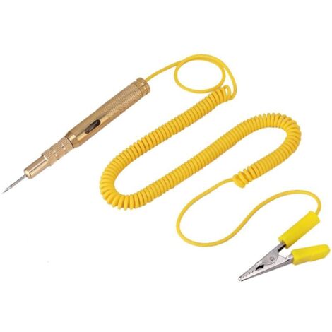 Penna tester per circuiti, tester per circuiti auto/veicoli DC 6V 12V 23.8V, tester di tensione per lampadine, colore giallo