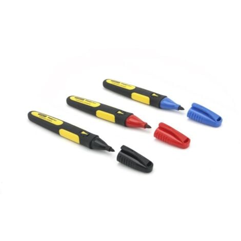 CASAÈ STANLEY 0-47-322 Pennarello FatMax punta fine – Blister 3 pz (nero rosso blu)