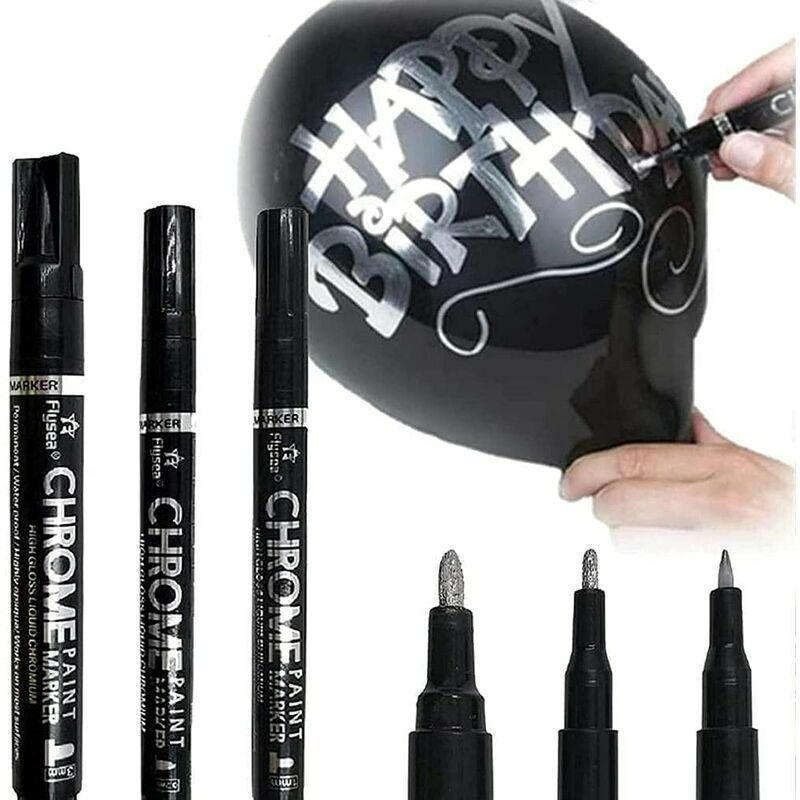 Pennarello cromato a specchio liquido da 3 pezzi