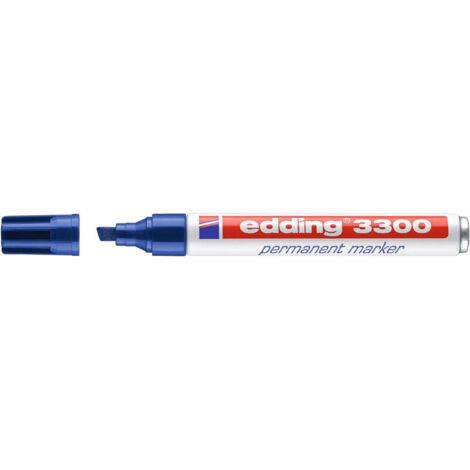 Pennarello indelebile 3300 linee blu punta a scalpello 1-5mm EDDING (Per 10)