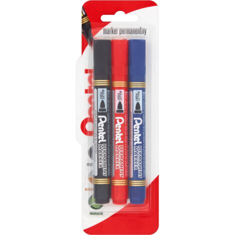 Pennarello indelebile Pentel N850 con punta tonda - Nero, Rosso e Blu