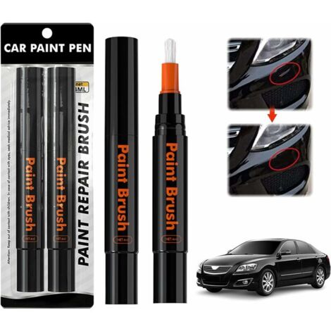 Pennarello per ritocchi auto nero, 2 pezzi Pennarello per riparazione graffi auto, Riparazione graffi vernice, Pennarello per rimozione graffi auto e Pennarello per lucidatura auto, Nero H739