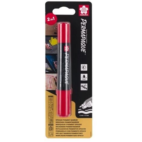 Pennarello Permapaque Dual Point Red, Sakura