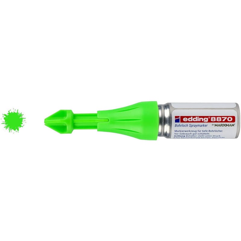 Image of Fluorescente verde gesso vernice spray marcatore per fori di perforazione -No Edding