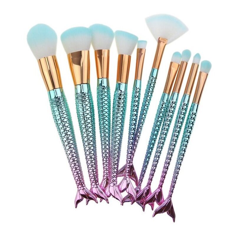 Pennelli per il trucco a sirena multicolore