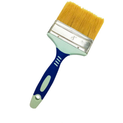 Pennello Per Pittura 4" Manico In Gomma Setole Sintetiche Verniciare Smalto 1PZ