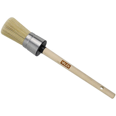 Pennello strozzato rotondo VALEX 1961198 - manico in legno - ghiera inox - setola mista