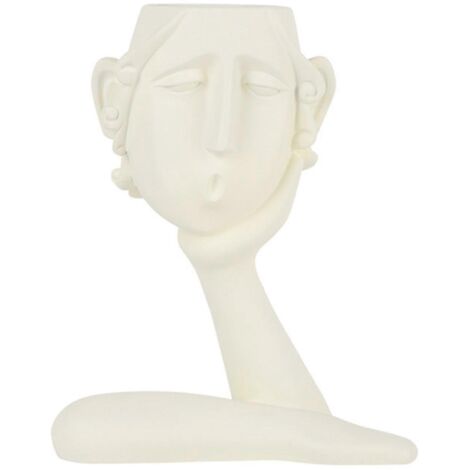 Penseur vase céramique main tenant visage, pot succulentes cactus, décoration intérieur extérieur jardin, design original pour maison.