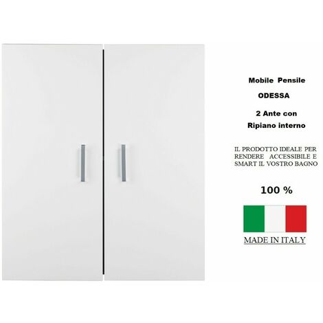 Pensile bagno Blanca 2 ante 60x17x70h bianco larice