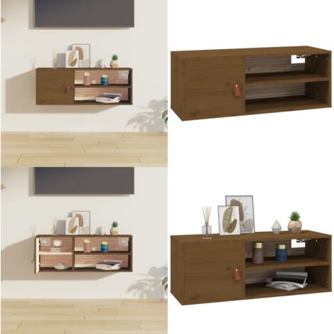 Pensile ambra 80x30x30 cm in Legno Massello di Pino - Mobile a parete - Armadio a muro