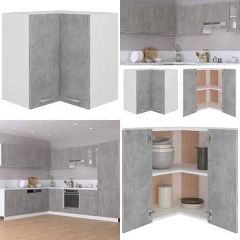 Pensile Angolare “Lyon” Grigio Cemento 57x57x60cm - Mobile sospeso cucina - Armadio cucina