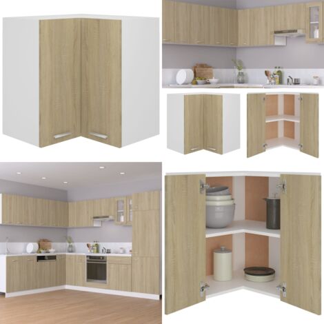 Pensile Angolare “Lyon” Rovere Sonoma 57x57x60 cm - Mobile sospeso cucina - Armadio cucina