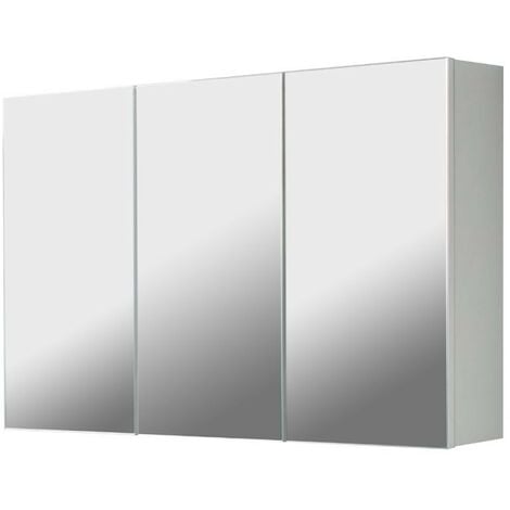 Pensile bagno con 3 ante specchio Solo3 colore bianco