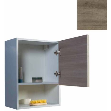 Pensile Bagno Lavanderia con 1 Anta e Vano a Giorno 43x27x58 cm in Nobilitato Olmo Naturale