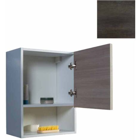 Pensile Bagno Lavanderia con 1 Anta e Vano a Giorno 43x27x58 cm in Nobilitato Olmo Scuro