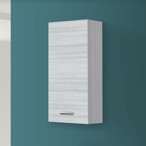 Pensile bagno sospeso 35 cm grigio con ripiano regolabile Desya