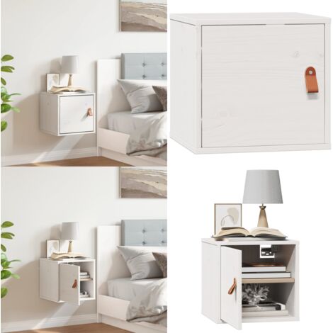 Pensile Bianco 31,5x30x30 cm in Legno Massello di Pino - Mobile da parete - Arredamento in legno