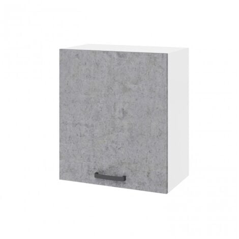 Pensile cucina 60x32x72 cm in legno bianco frassinato e cemento - Antartide