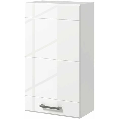 Pensile da Bagno 1 Anta 37x22,5x70 cm in MDF Bianco