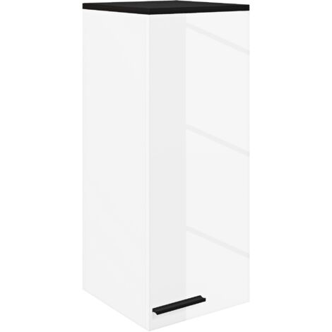 Pensile da Bagno Armadietto a 1 Anta con Ripiani 30x32x73 cm Bianco