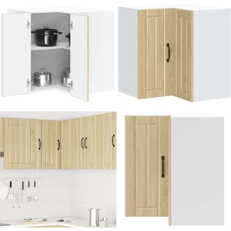 Pensile da Cucina ad Angolo Lucca Rovere Sonoma in Truciolato - Mobile da parete - Archiviazione cucina
