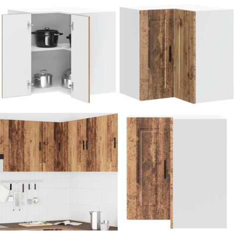 Pensile da Cucina ad Angolo Porto Legno Antico in Truciolato - Mobile da cucina - Archiviazione angolare