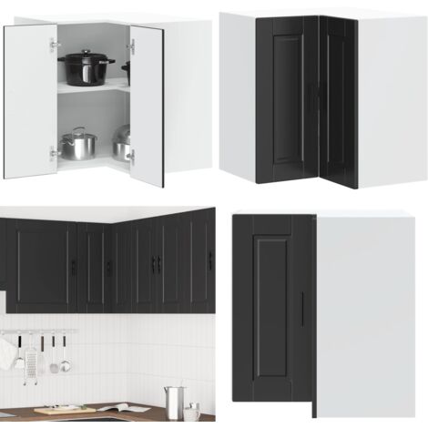Pensile da Cucina ad Angolo Porto Nero in Legno Multistrato - Angolare - Archiviazione