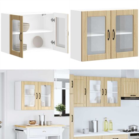 Pensile da Cucina con Porta in Vetro Lucca Rovere Sonoma - Armadio da cucina - Armadio a parete