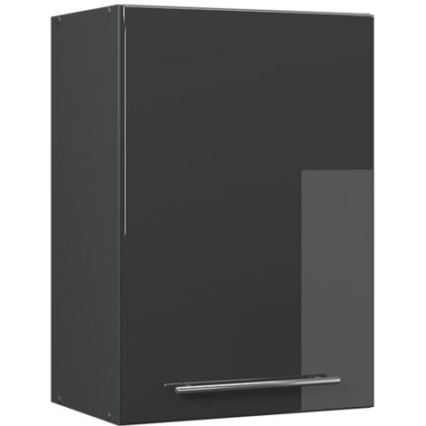 Pensile da cucina Fame-Line, Antracite lucido, 50 cm, Vicco
