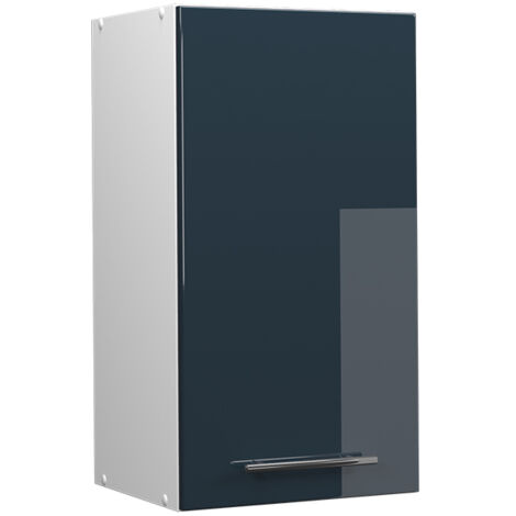 Pensile da cucina Fame-Line, Blu scuro lucido, 40 cm, Vicco