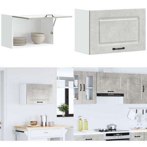 Pensile da Cucina Kalmar Grigio Cemento in Legno Multistrato - Armadietto da cucina - Armadio da cucina