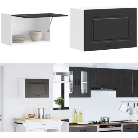 Pensile da Cucina Kalmar Nero in Legno Multistrato - Armadio da cucina - Armadio a parete