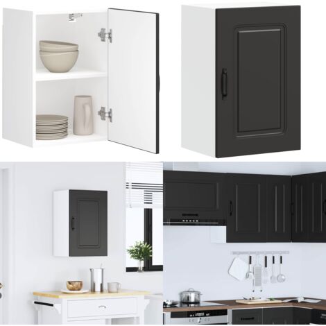 Pensile da Cucina Kalmar Nero in Legno Multistrato - Pensile da cucina - Armadio in legno