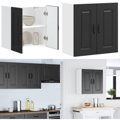 Pensile da Cucina Kalmar Nero in Legno Multistrato - Pensile da cucina - Armadio in legno