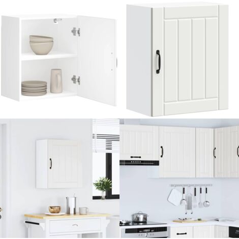 Pensile da Cucina Lucca Bianco in Legno Multistrato - Armadio da cucina - Armadio a parete