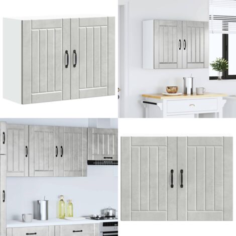Pensile da Cucina Lucca Grigio Cemento in Legno Multistrato - Armadietto pensile - Armadietto a parete